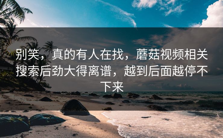 别笑，真的有人在找，蘑菇视频相关搜索后劲大得离谱，越到后面越停不下来