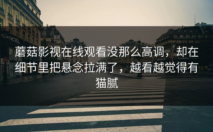 蘑菇影视在线观看没那么高调，却在细节里把悬念拉满了，越看越觉得有猫腻