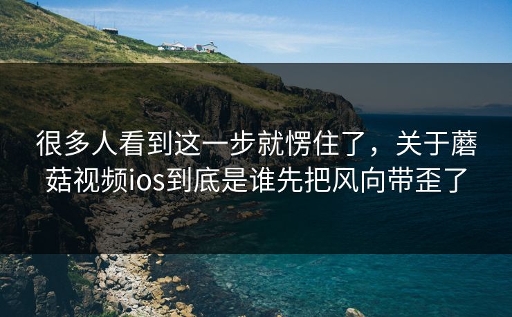很多人看到这一步就愣住了，关于蘑菇视频ios到底是谁先把风向带歪了
