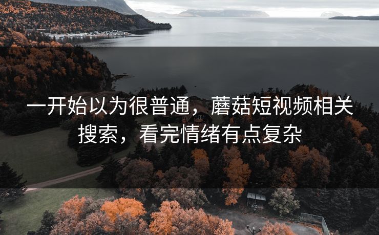 一开始以为很普通，蘑菇短视频相关搜索，看完情绪有点复杂