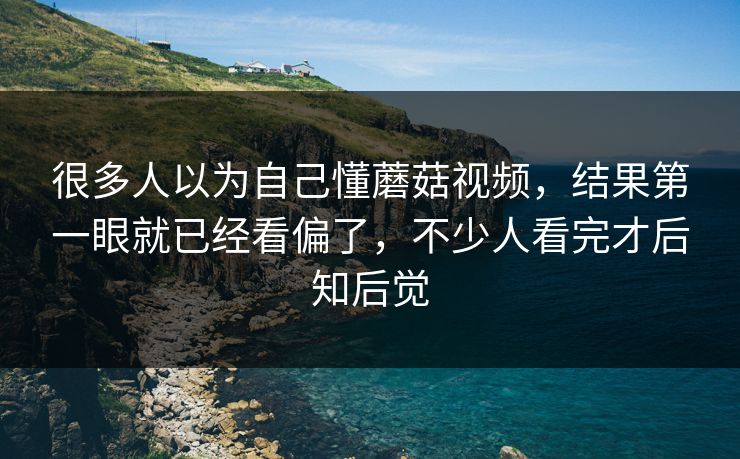 很多人以为自己懂蘑菇视频，结果第一眼就已经看偏了，不少人看完才后知后觉