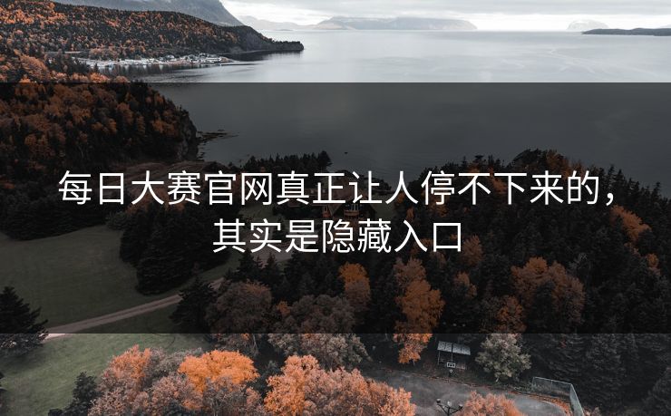每日大赛官网真正让人停不下来的，其实是隐藏入口