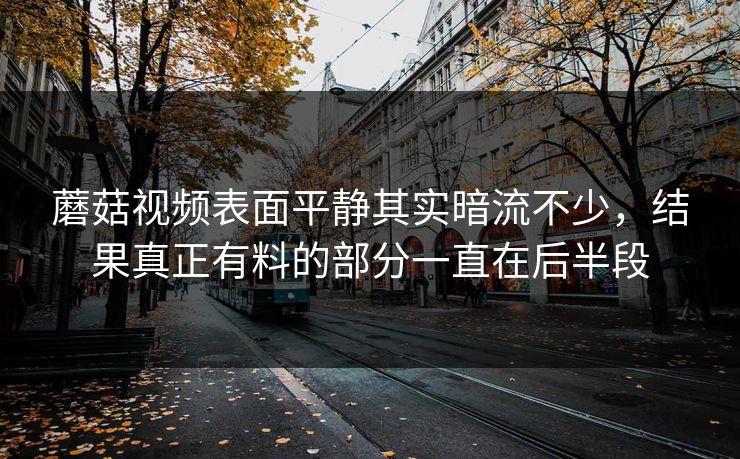 蘑菇视频表面平静其实暗流不少，结果真正有料的部分一直在后半段