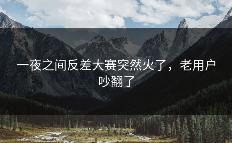 一夜之间反差大赛突然火了，老用户吵翻了